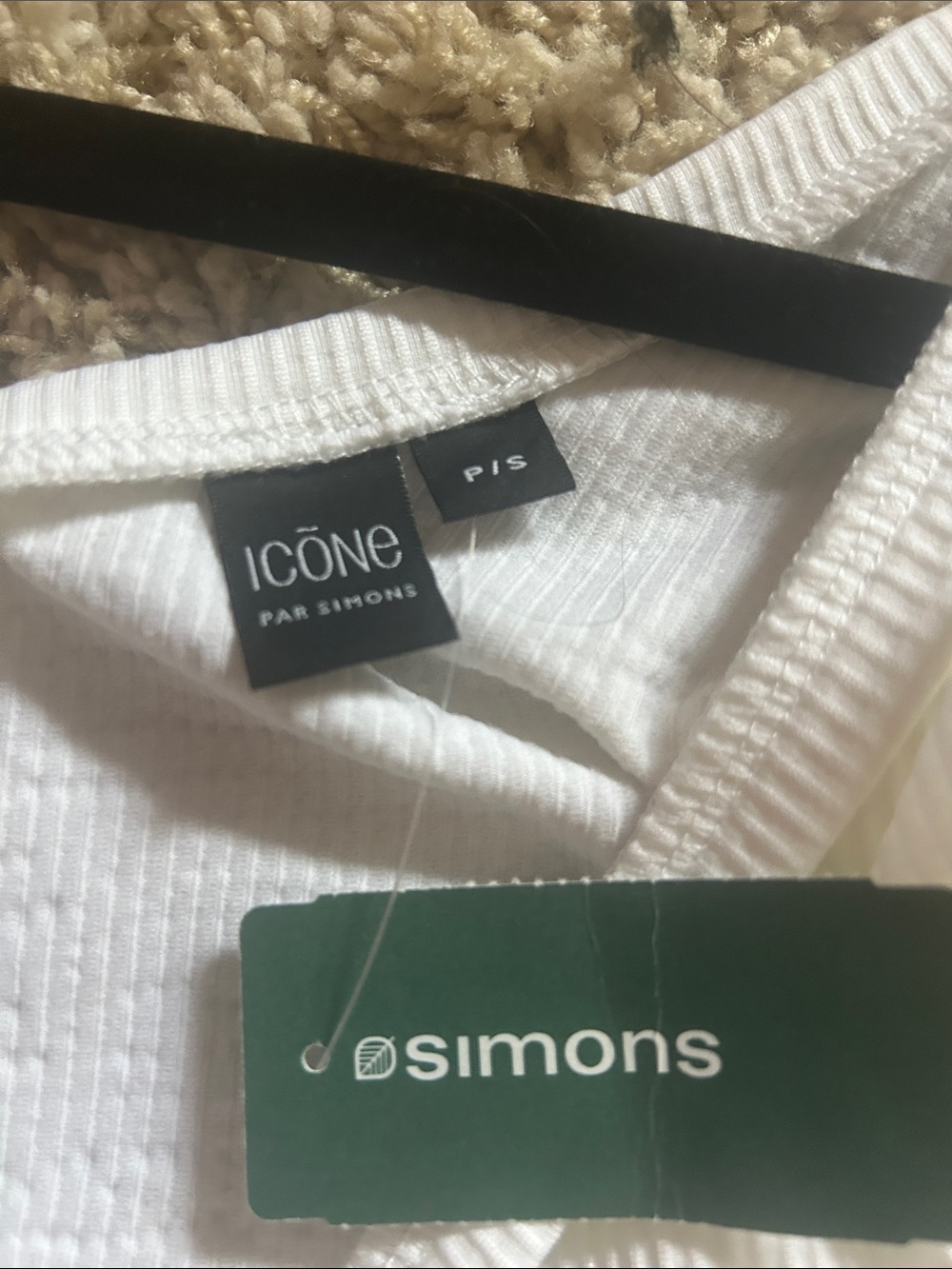 Simons White One-Shoulder Ribbed Tank - Picture 2 of 3